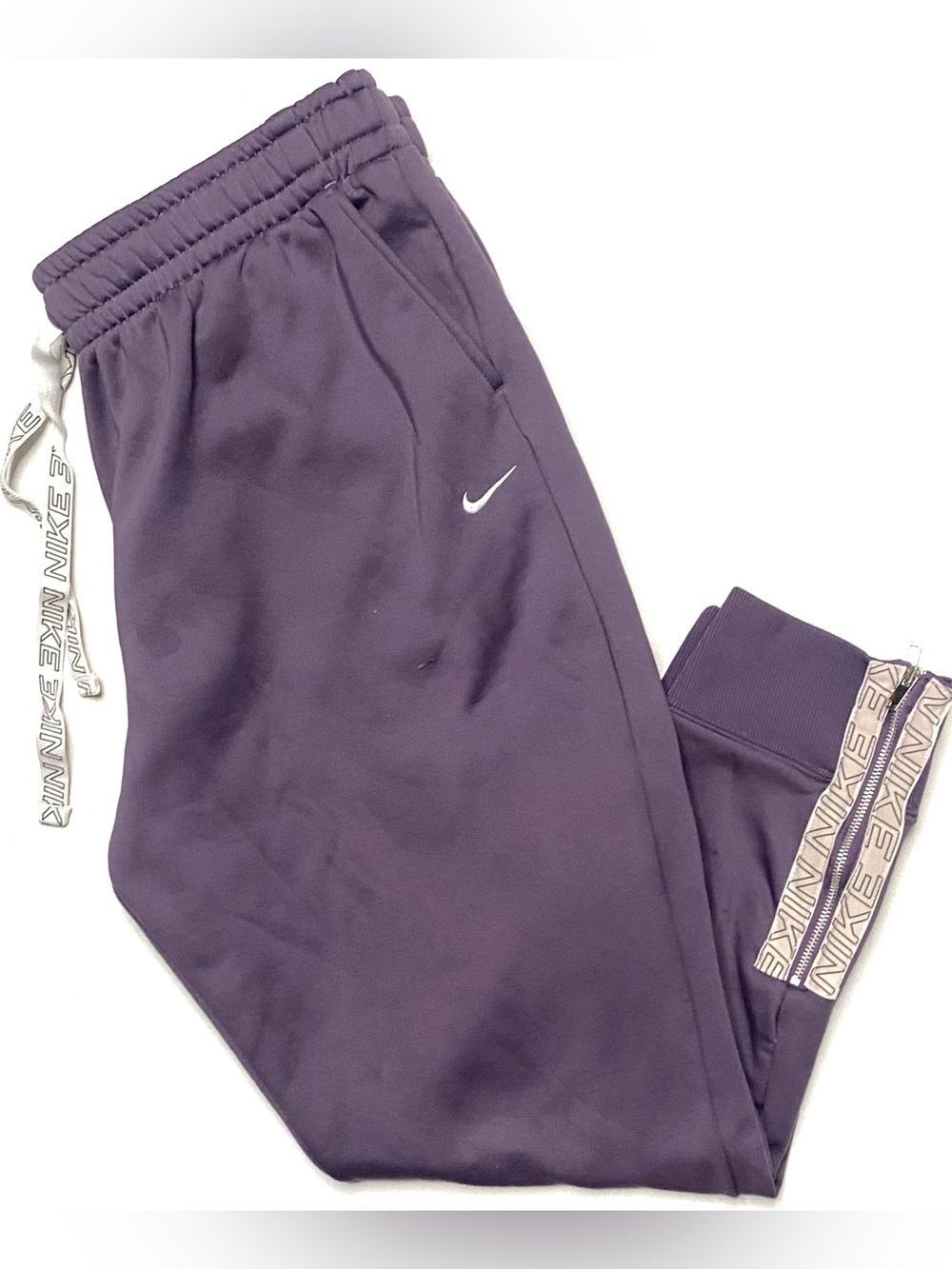 Nike Therma-Fit Women’s Lilac Purple High Rise Cuff & Zip Joggers Sweatpants XL